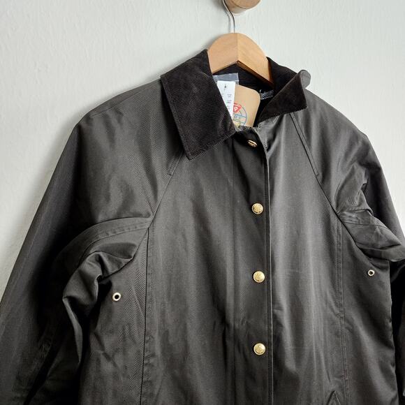 J.Crew NWT Long Barn Coat Waxed Cotton Twill Brown XS Petite Removable Vest - Picture 7 of 16